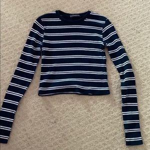 Brandy Melville rare dark navy blue striped shirt!